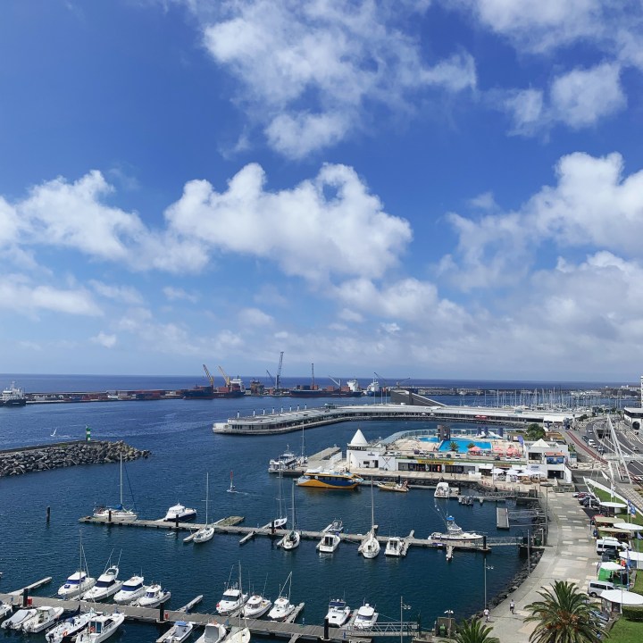 The harbor at Ponta Delgada in the Azores