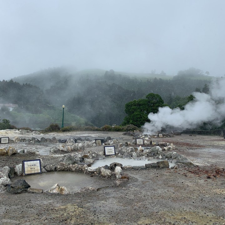 The caldeiras at Furnas in the Azores