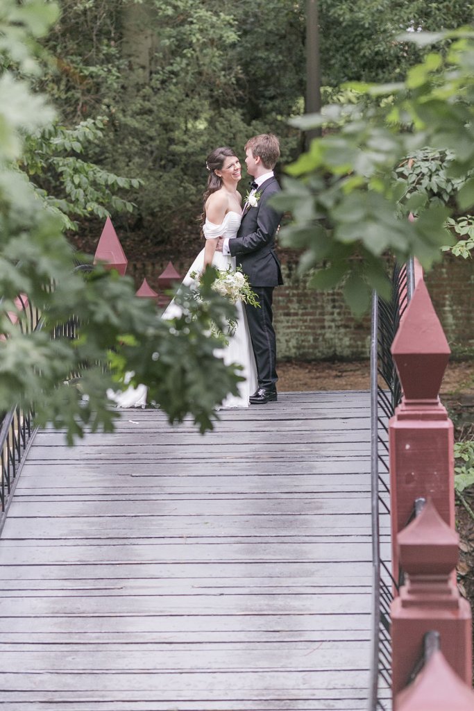 Crim Dell Bridge close-up wedding photo