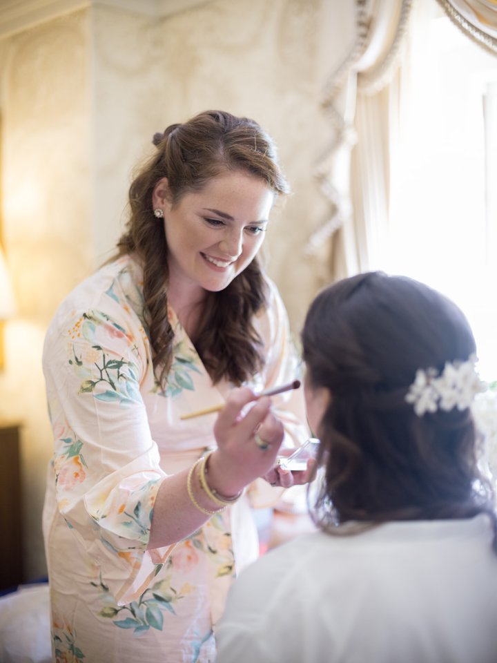 Getting ready with the maid of honor