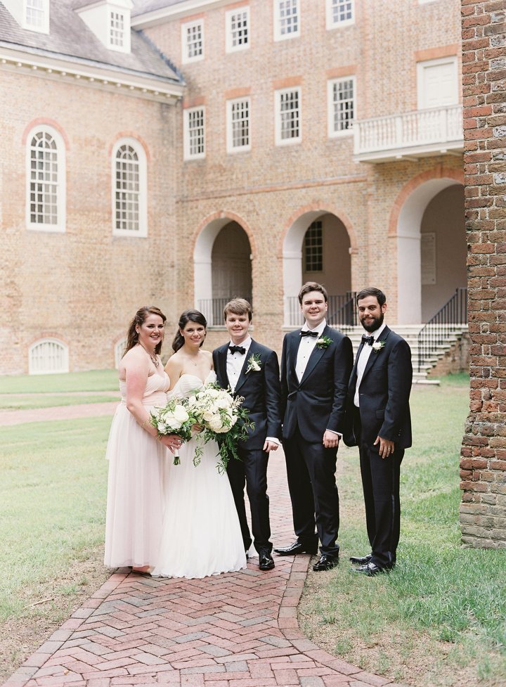 Wren Building wedding party photo