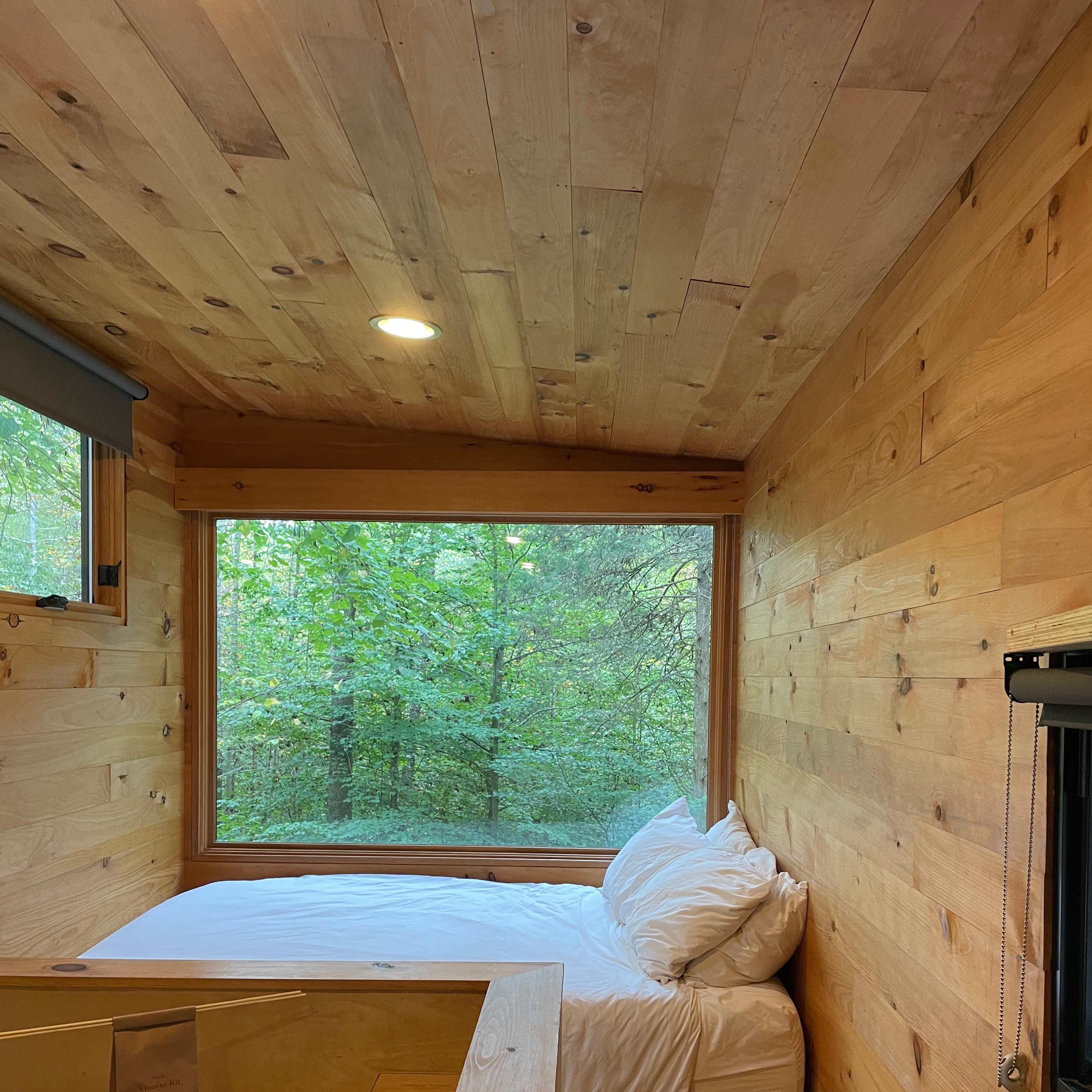 The big window in our getaway cabin