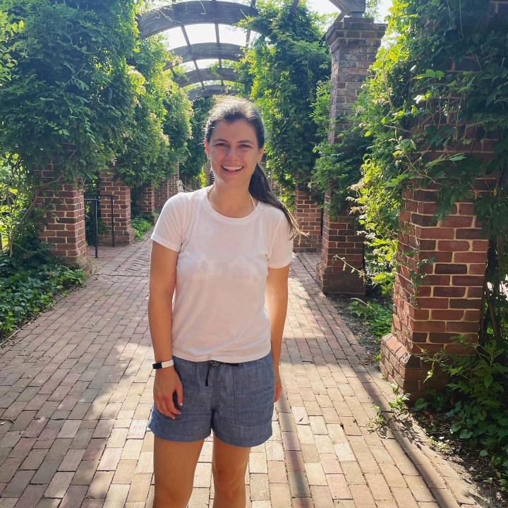 On the way to the pool during a super-hot weekend