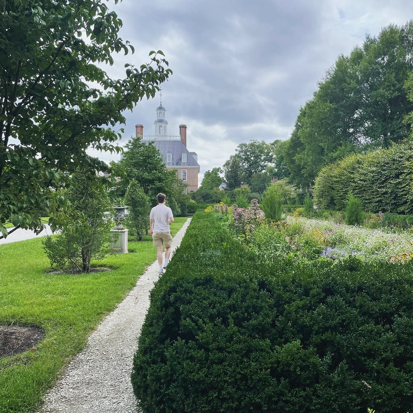 The gardens in the Governor's Palace at Colonial Williamsburg